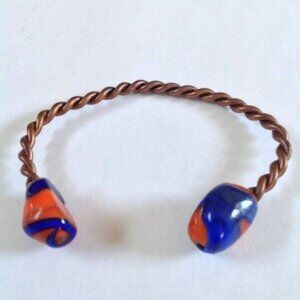 Copper Wire Twisted Rope Cuff Bracelet Womens Jewelry Adjustable Casual Festival